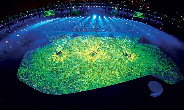 Projeção mapeada na abertura das Olimpíadas Rio 2016